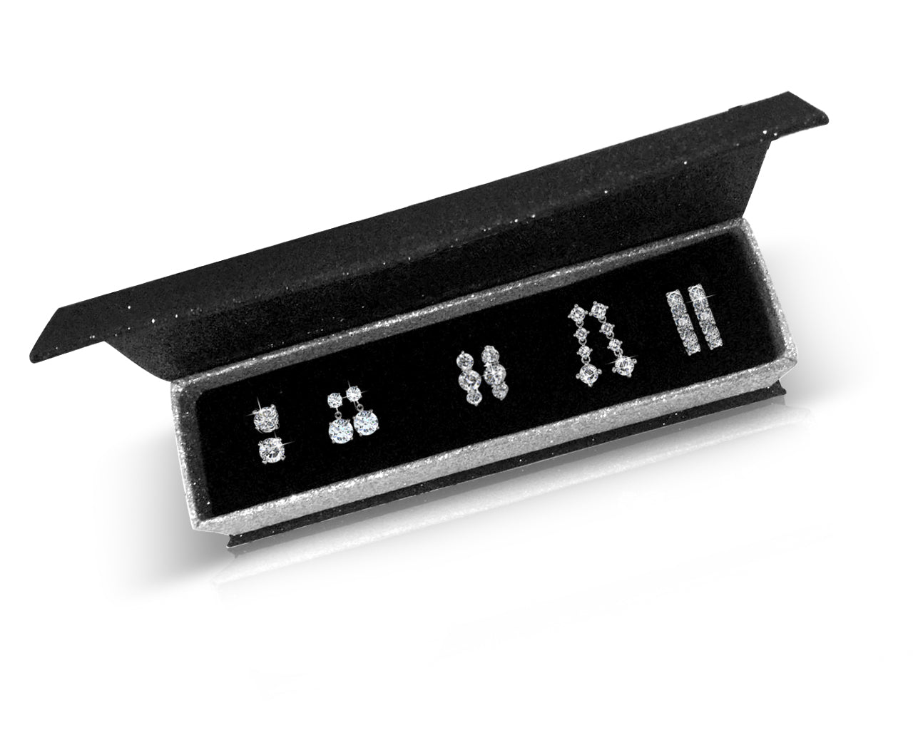 5 Pack Earring Gift Box Encrusted with Crystals from Swarovski