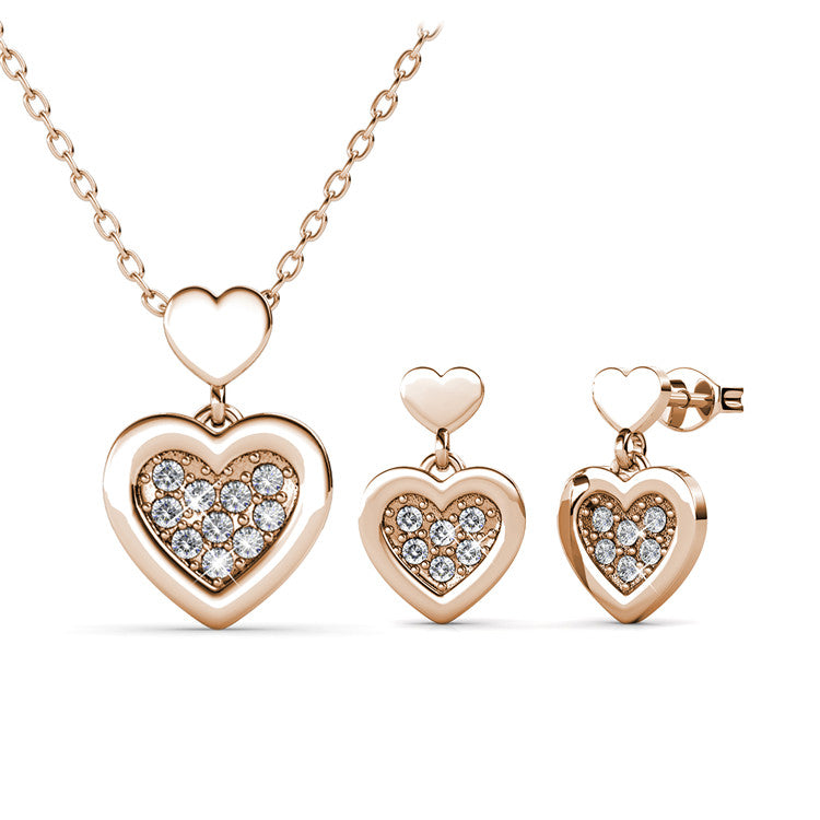 Heart Pendant & Earring Set