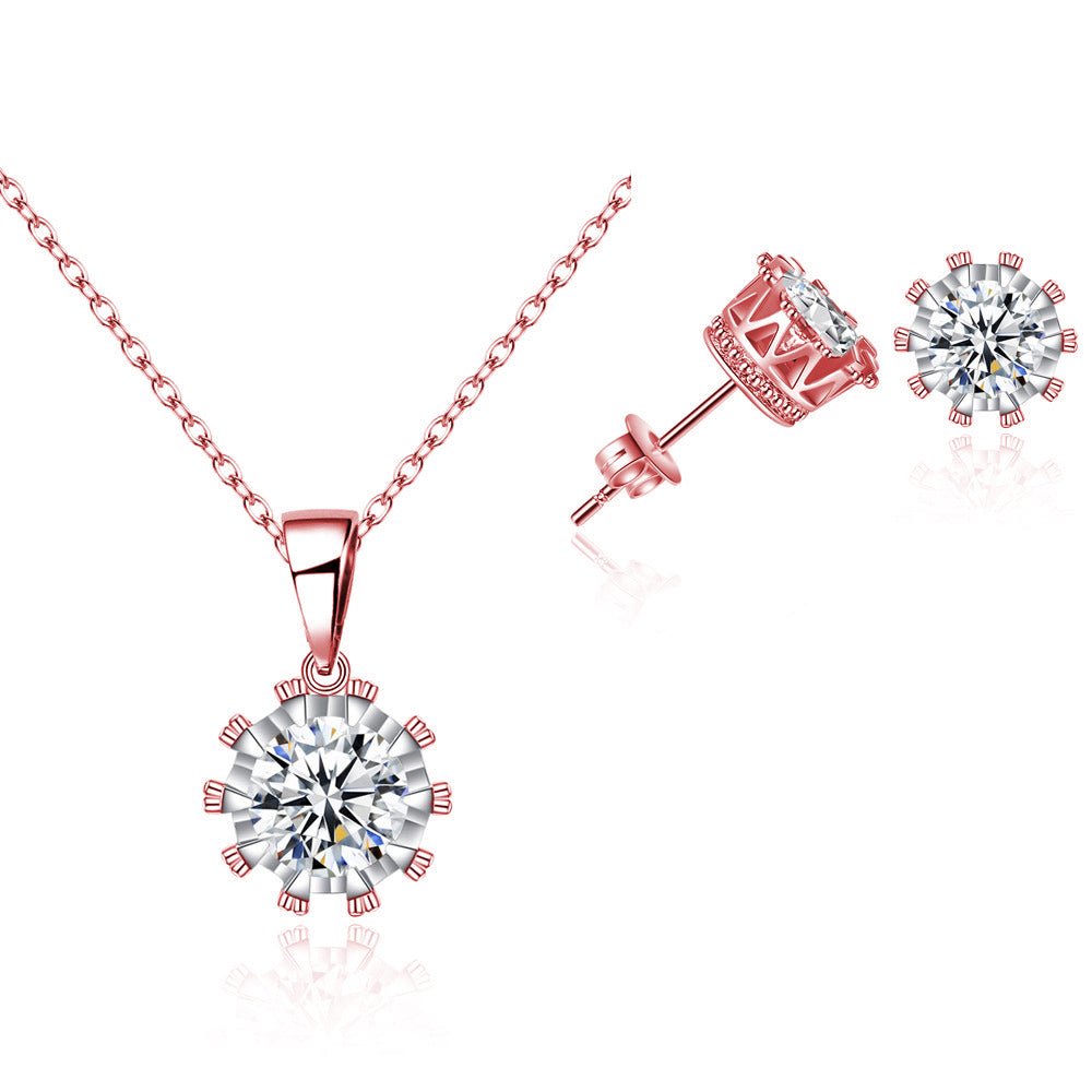 Crown Pendant and Earring Set