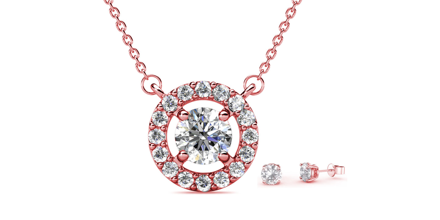 Halo Pendant & Earring Set