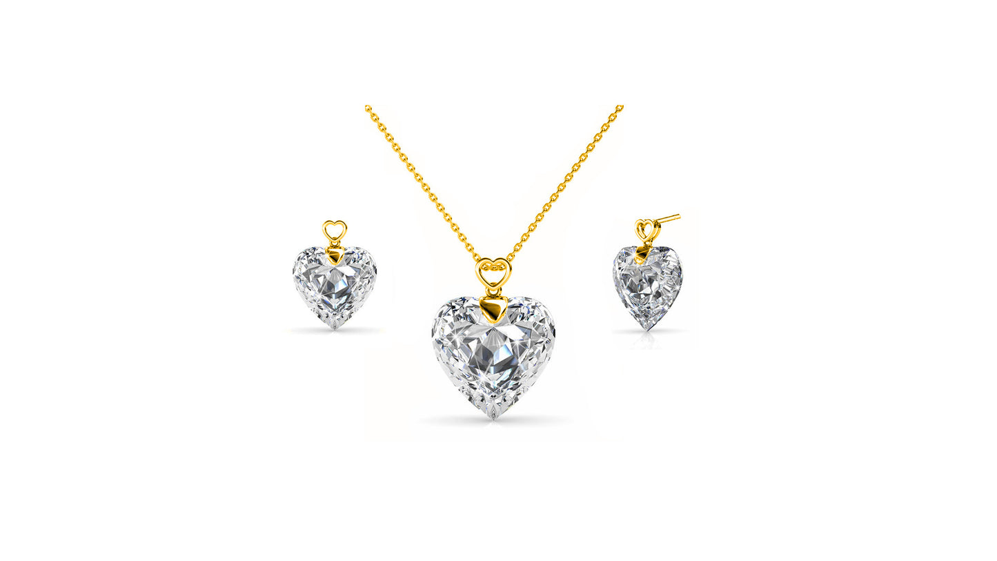 Clear Heart Set Silver
