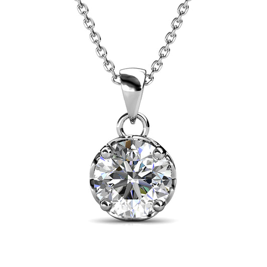 Mia Grace Jewellery MGJ™ 1ct Moissanite Pendant Necklace 925 Sterling Silver