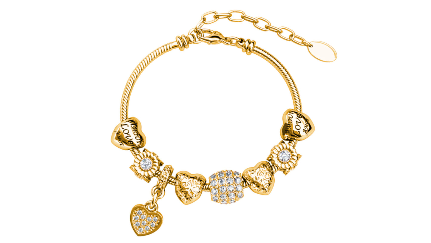 Drop Heart Charm Bracelet