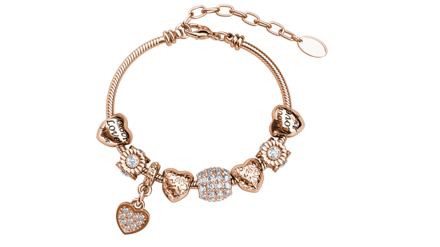 Drop Heart Charm Bracelet