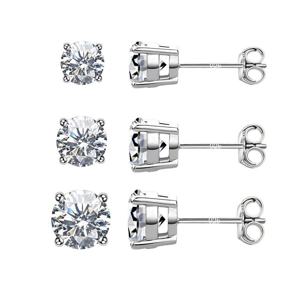 Swarovski Crystal Solitaire Earrings ( Set of 3)