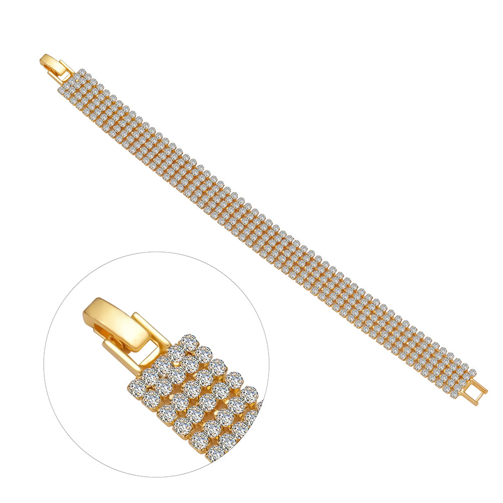 Five Row Bracelet Encrusted with Crystals from Swarovski