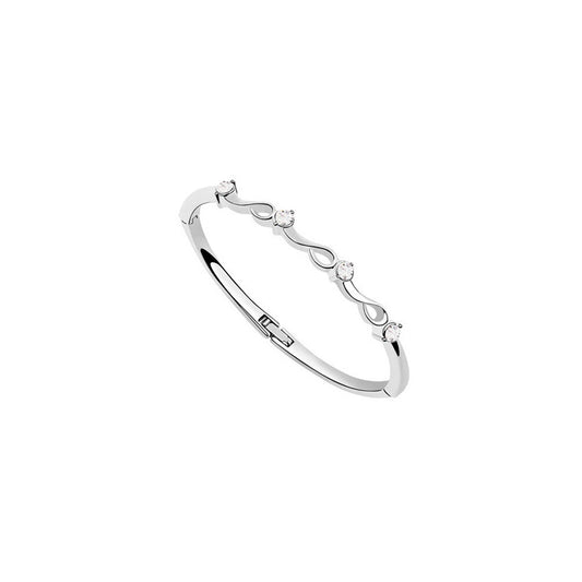 Four Crystal Bangle Bracelet