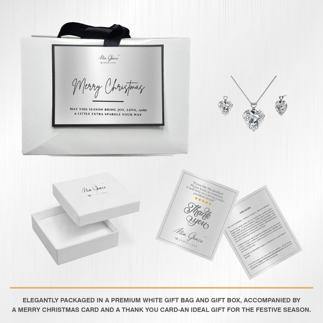 Clear Heart Set Silver