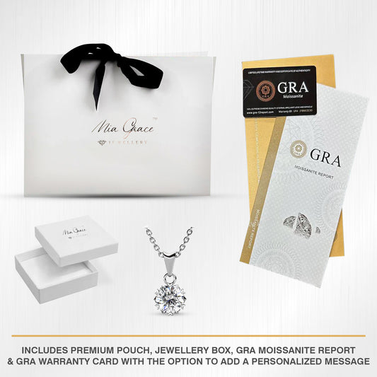 MGJ™ 1ct Moissanite Heart Pendant Necklace | 925 Sterling Silver |
