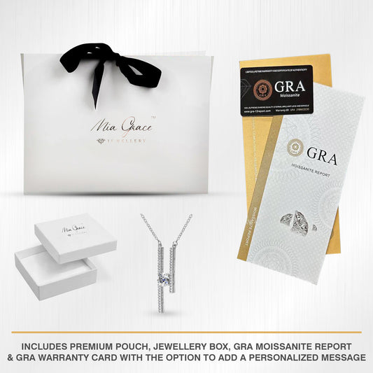 Mia Grace Jewellery MGJ™ 1ct Moissanite H Pendant Necklace | 925 Sterling Silver