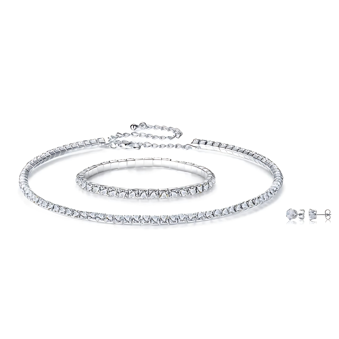 MGJ™ Crystal Row Necklace set Single or Double