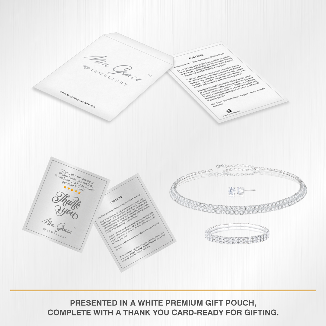 MGJ™ Crystal Row Necklace set Single or Double