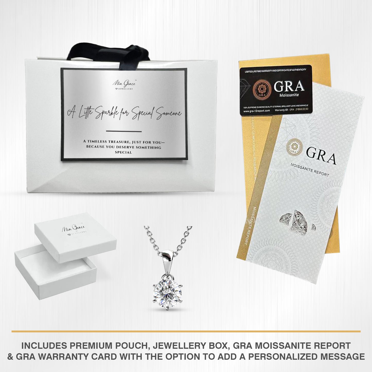 MGJ™ 1ct Moissanite Solitaire Pendant Necklace | 925 Sterling Silver