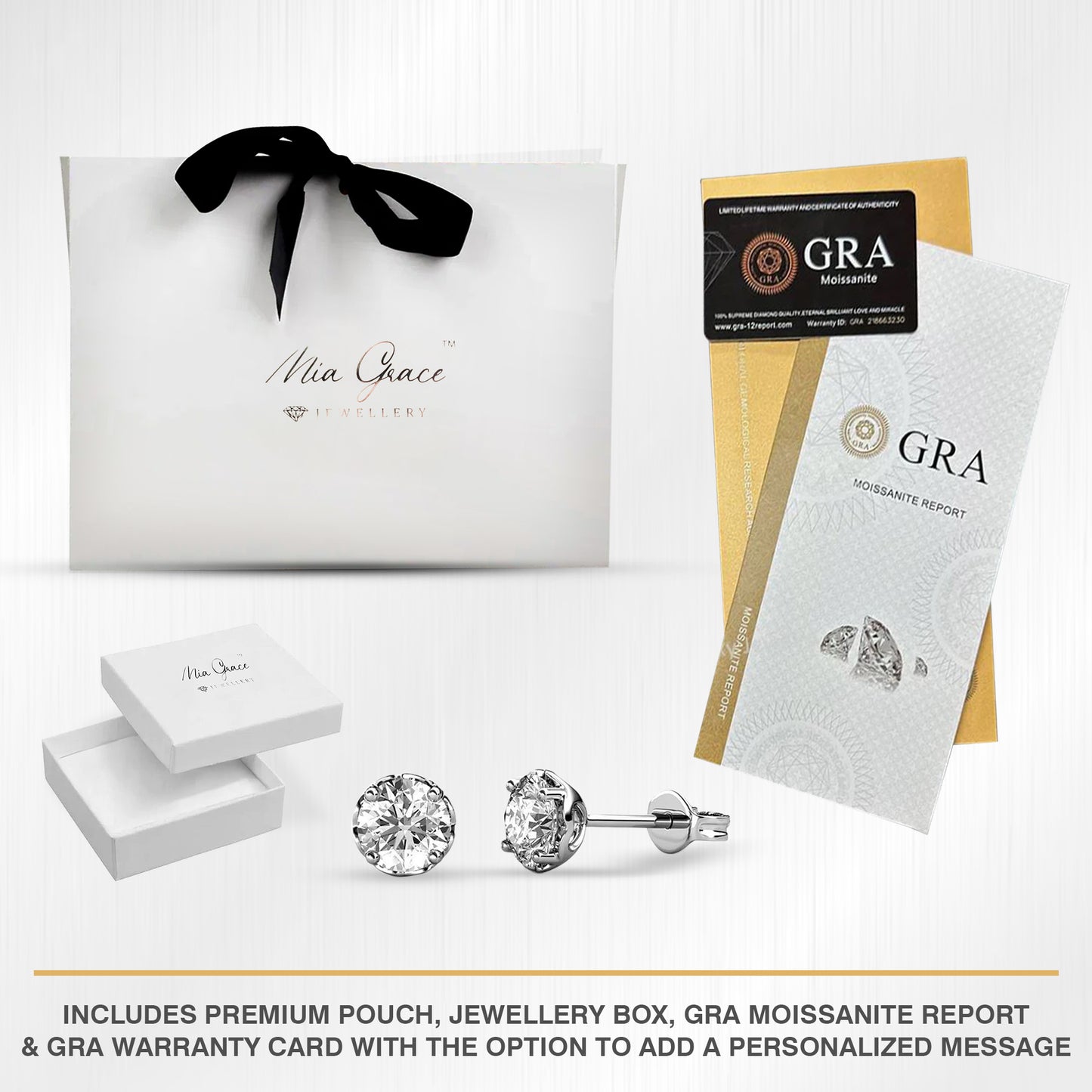 MGJ™ 1ct Moissanite Earrings Studs | 925 Sterling Silver