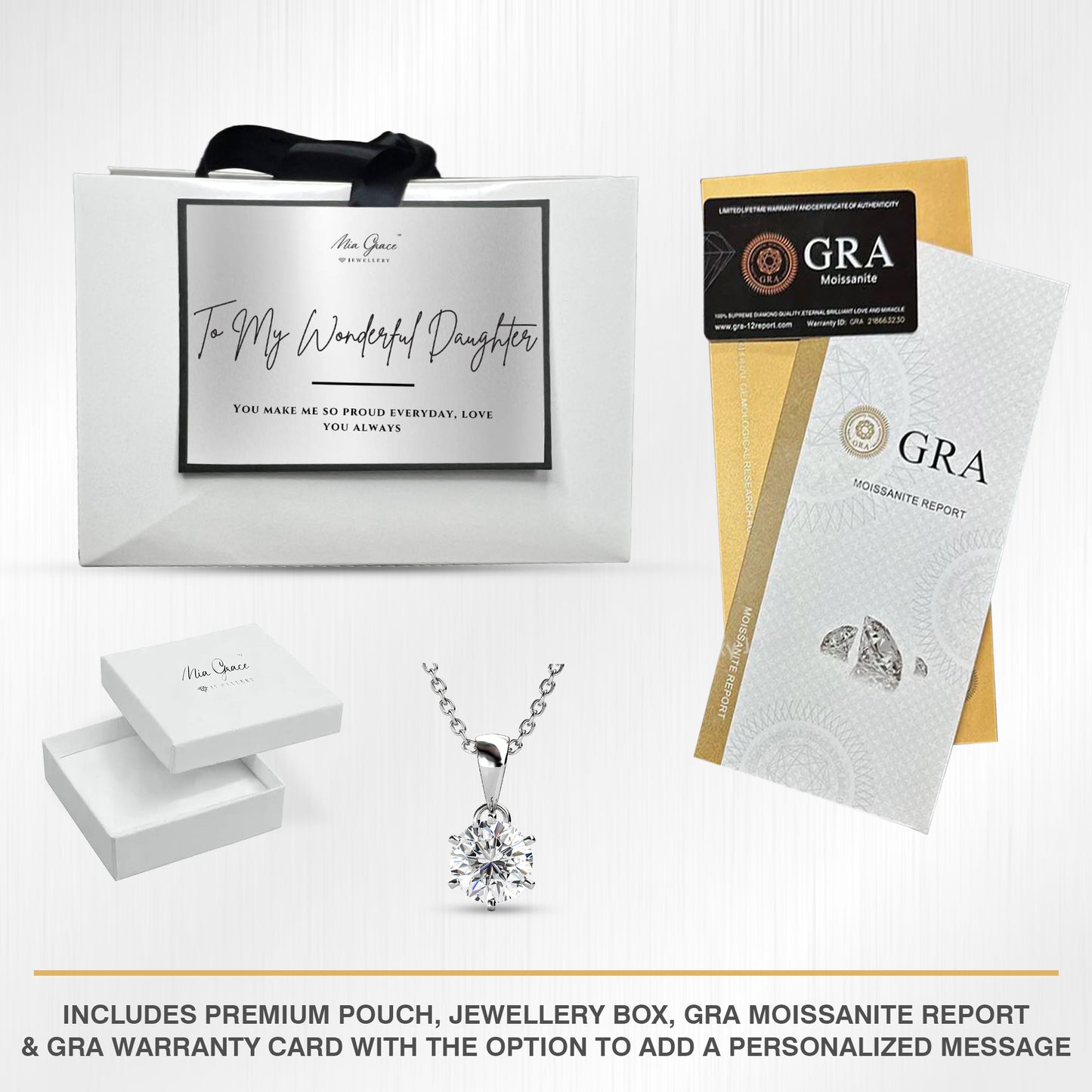 MGJ™ 1ct Moissanite Solitaire Pendant Necklace | 925 Sterling Silver