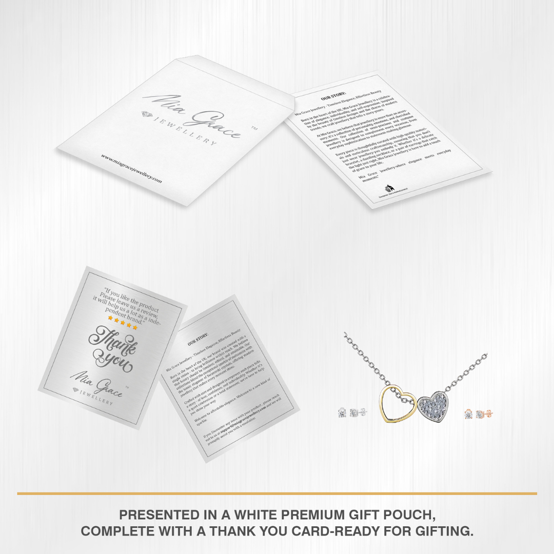 Two become One heart Pendant and earrings