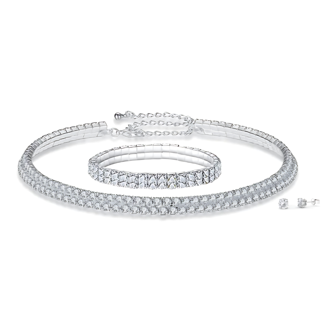 MGJ™ Crystal Row Necklace set Single or Double