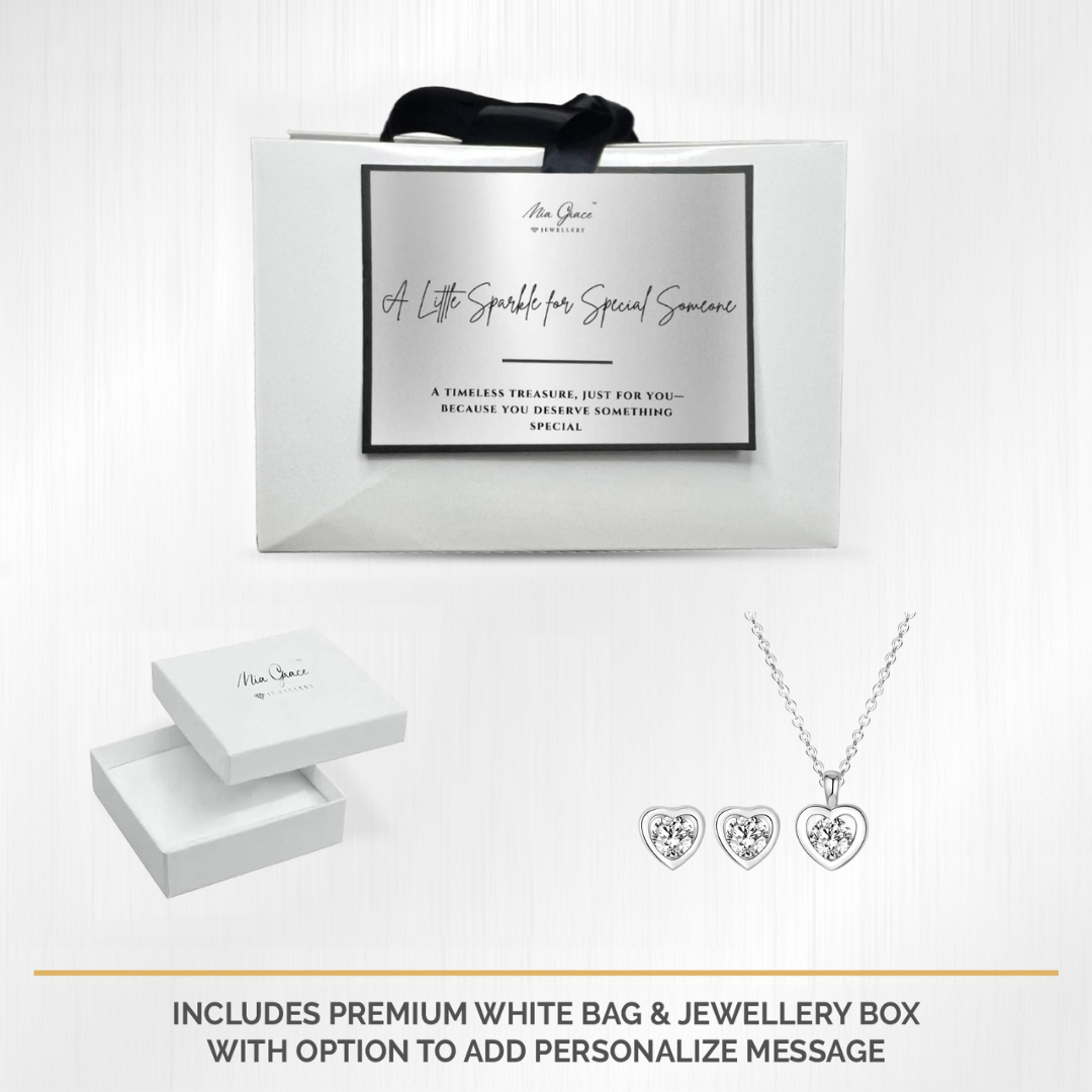 MGJ™ Crystal Heart Pendant & Earrings Set