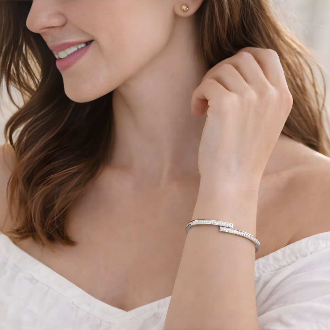 Triple Crystal Row Bangle