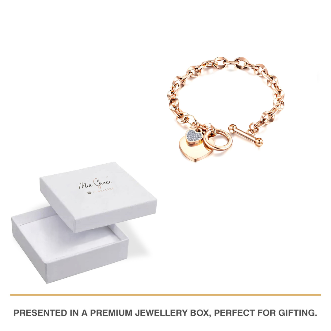 MGJ™ Crystal Heart Charm Toggle Bracelet