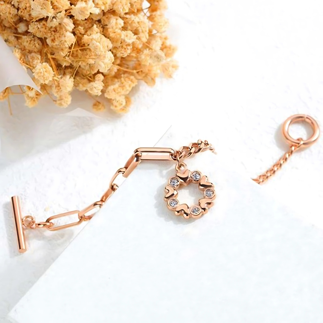 MGJ™ Crystal Love Heart Charm Toggle Bracelet