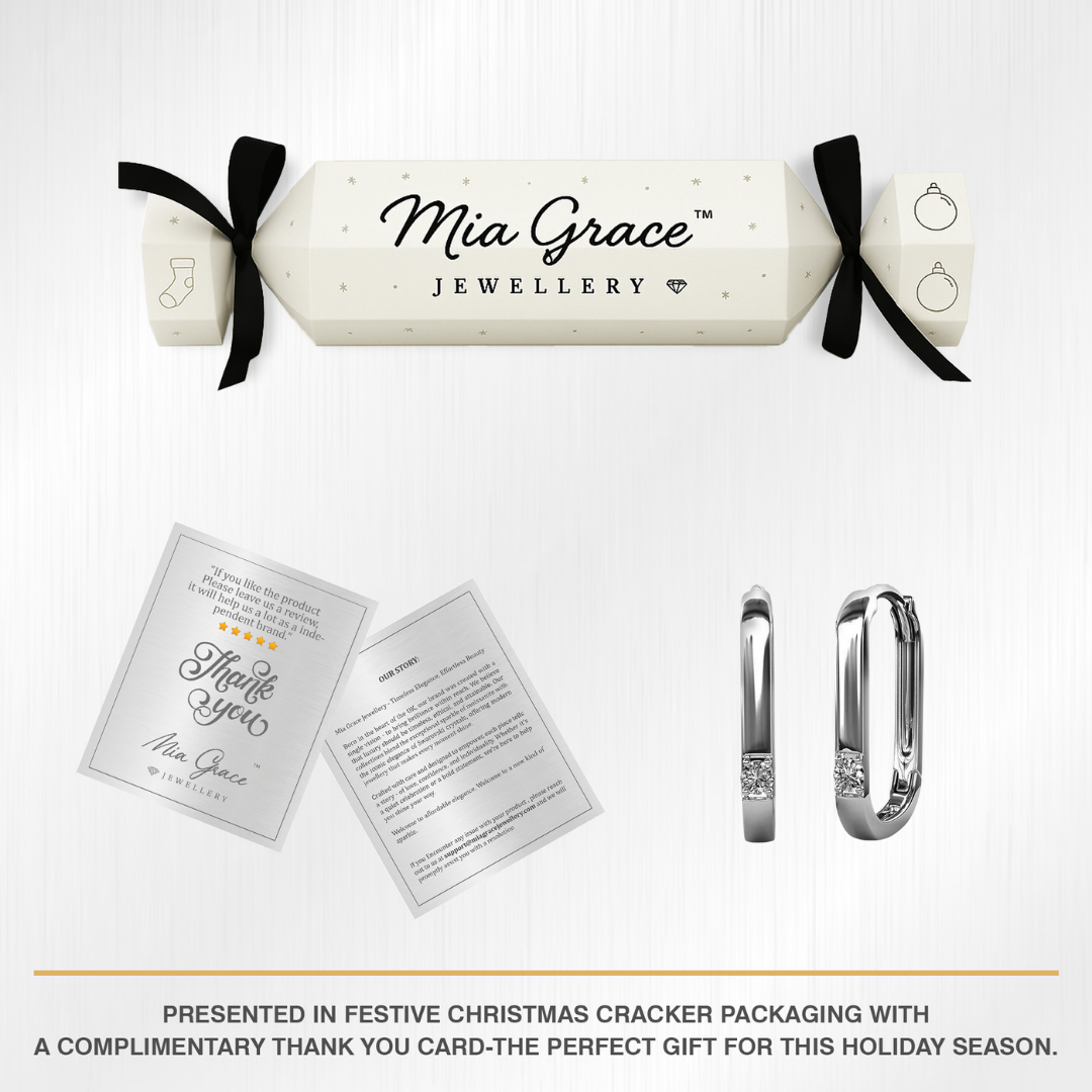 MGJ™ 1ct Moissanite Hoop Earrings | 925 Sterling Silver, VVS1 Clarity ,18K White Gold Plated