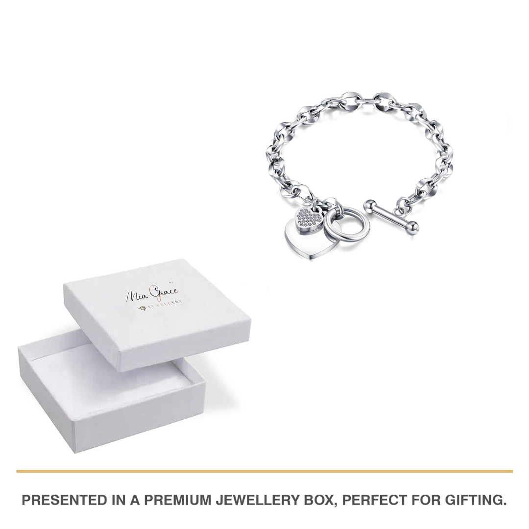 MGJ™ Crystal Heart Charm Toggle Bracelet