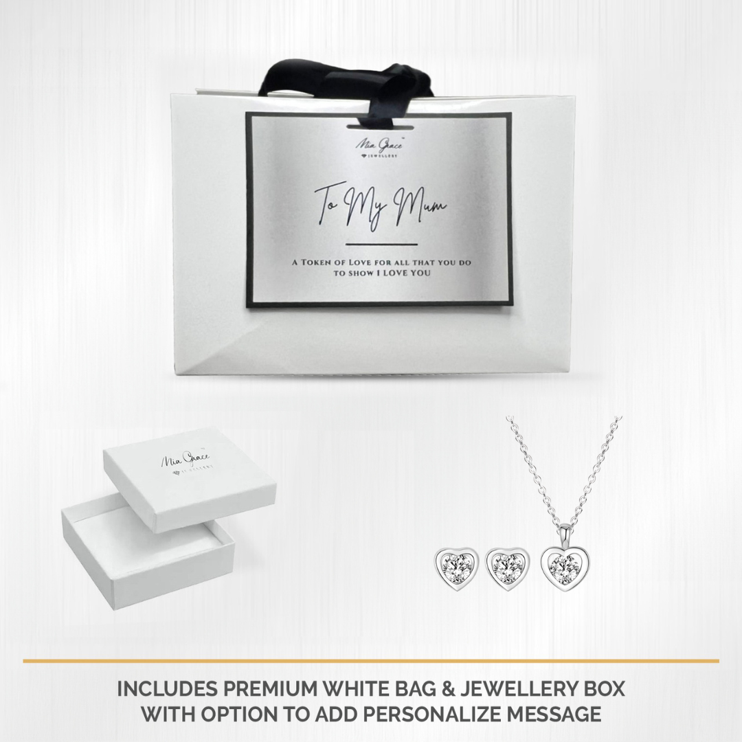 MGJ™ Crystal Heart Pendant & Earrings Set