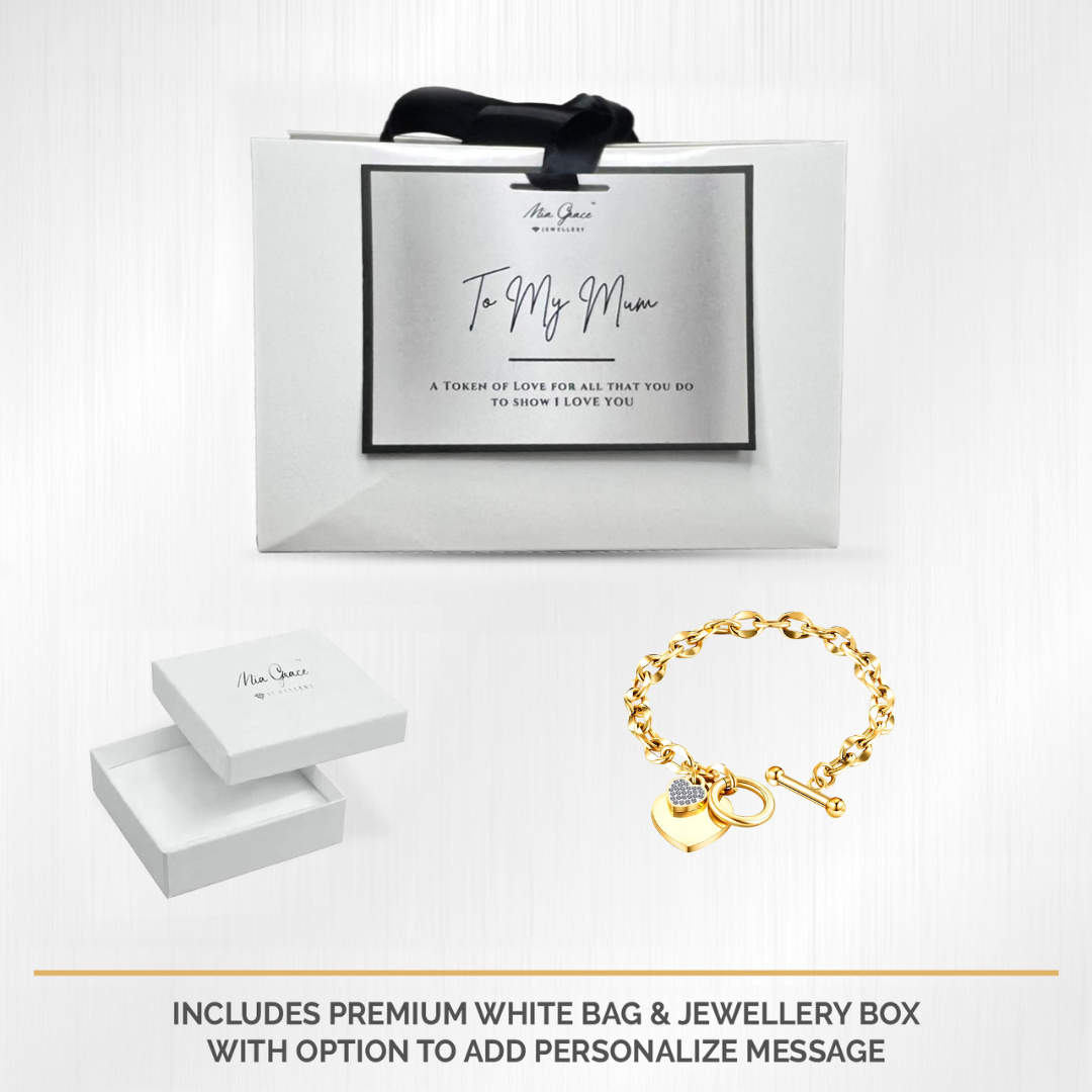 MGJ™ Crystal Heart Charm Toggle Bracelet
