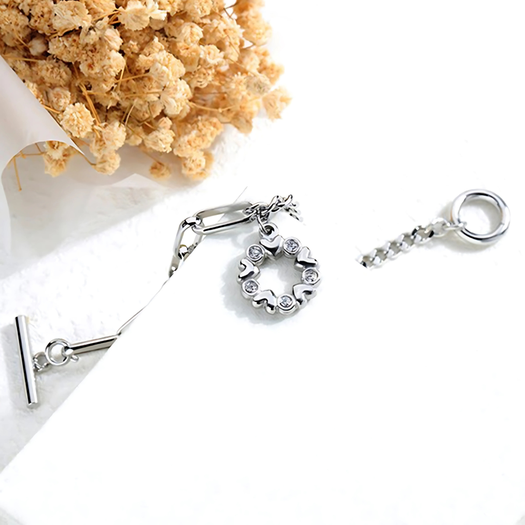 MGJ™ Crystal Love Heart Charm Toggle Bracelet