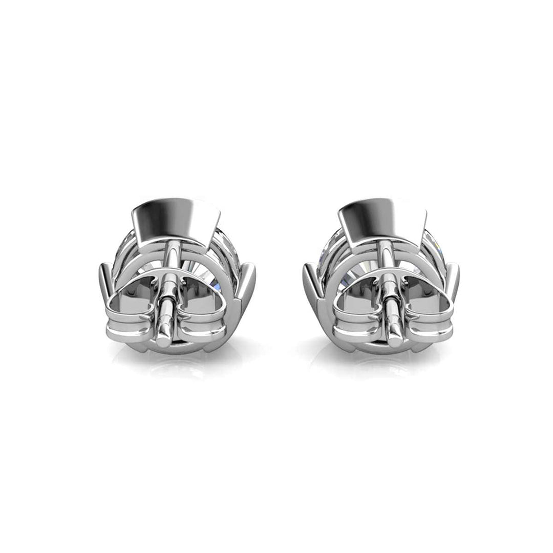 Fine Jewellery 925 Sterling Silver Classic Solitaire Stud Earrings