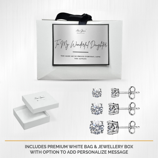 MGJ™ Sterling Silver Austrian Crystal Stud Earring Set of 3,