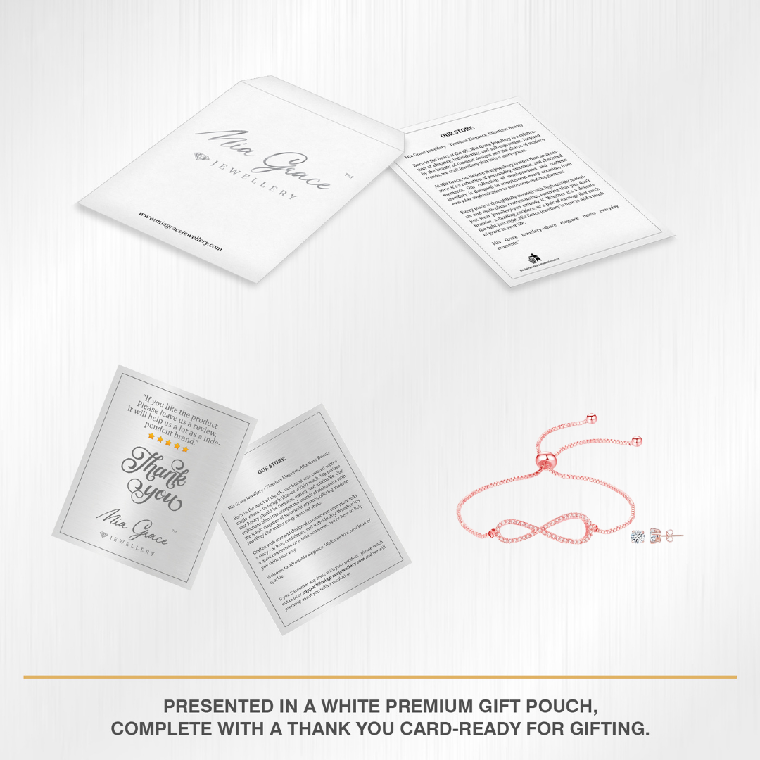 Infinity Bracelet & Earring Set Encrusted with Crystals from Swarovski