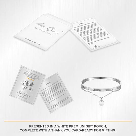 Drop Heart Charm Bangle