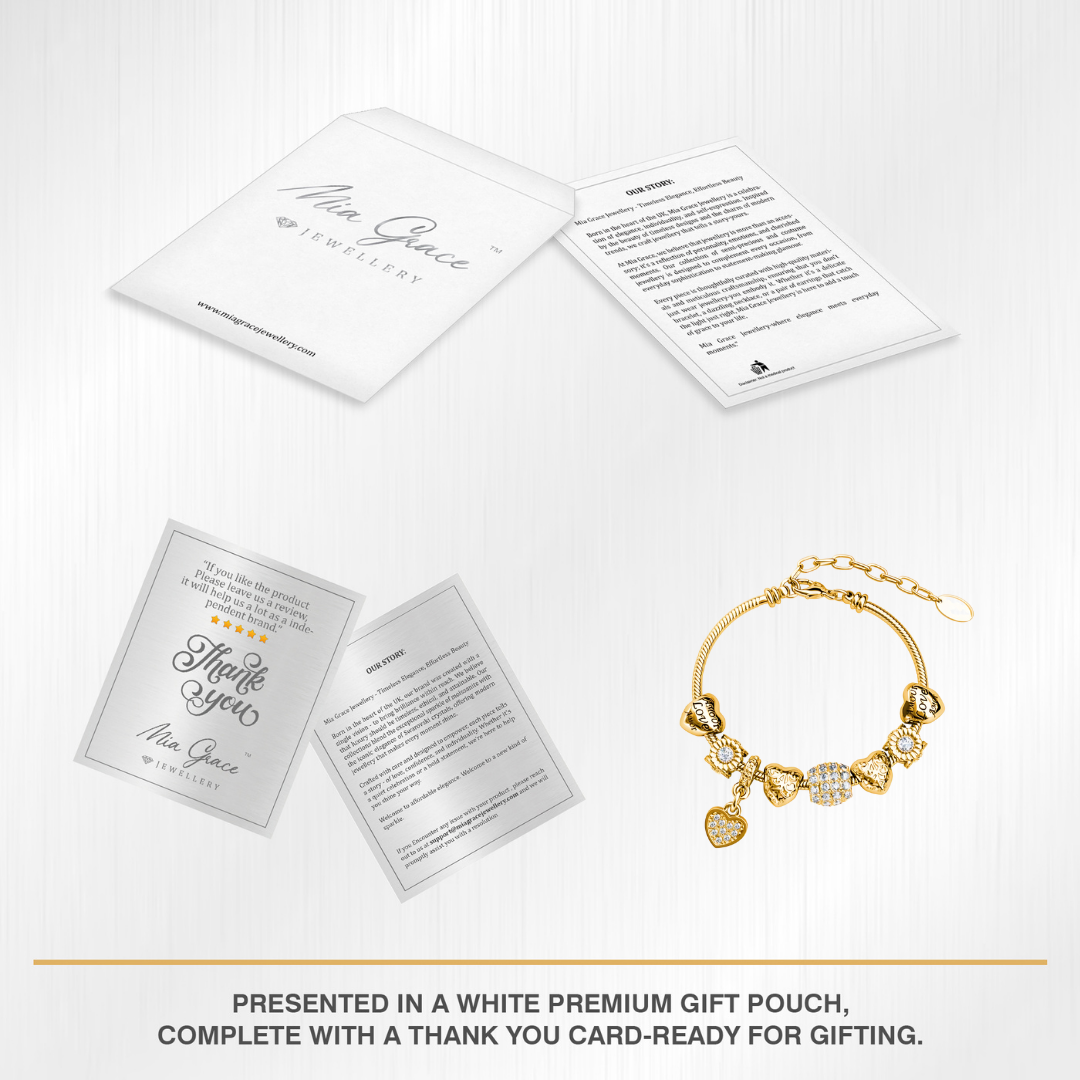 Drop Heart Charm Bracelet