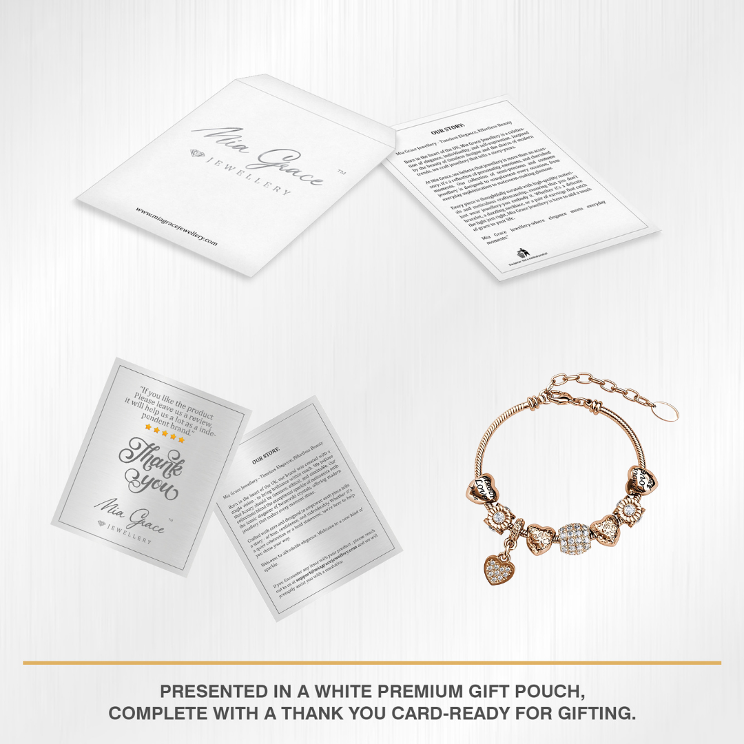 Drop Heart Charm Bracelet