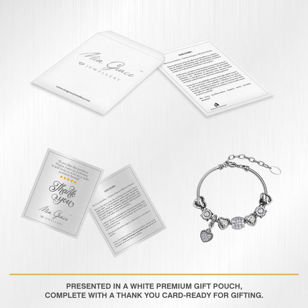 Drop Heart Charm Bracelet