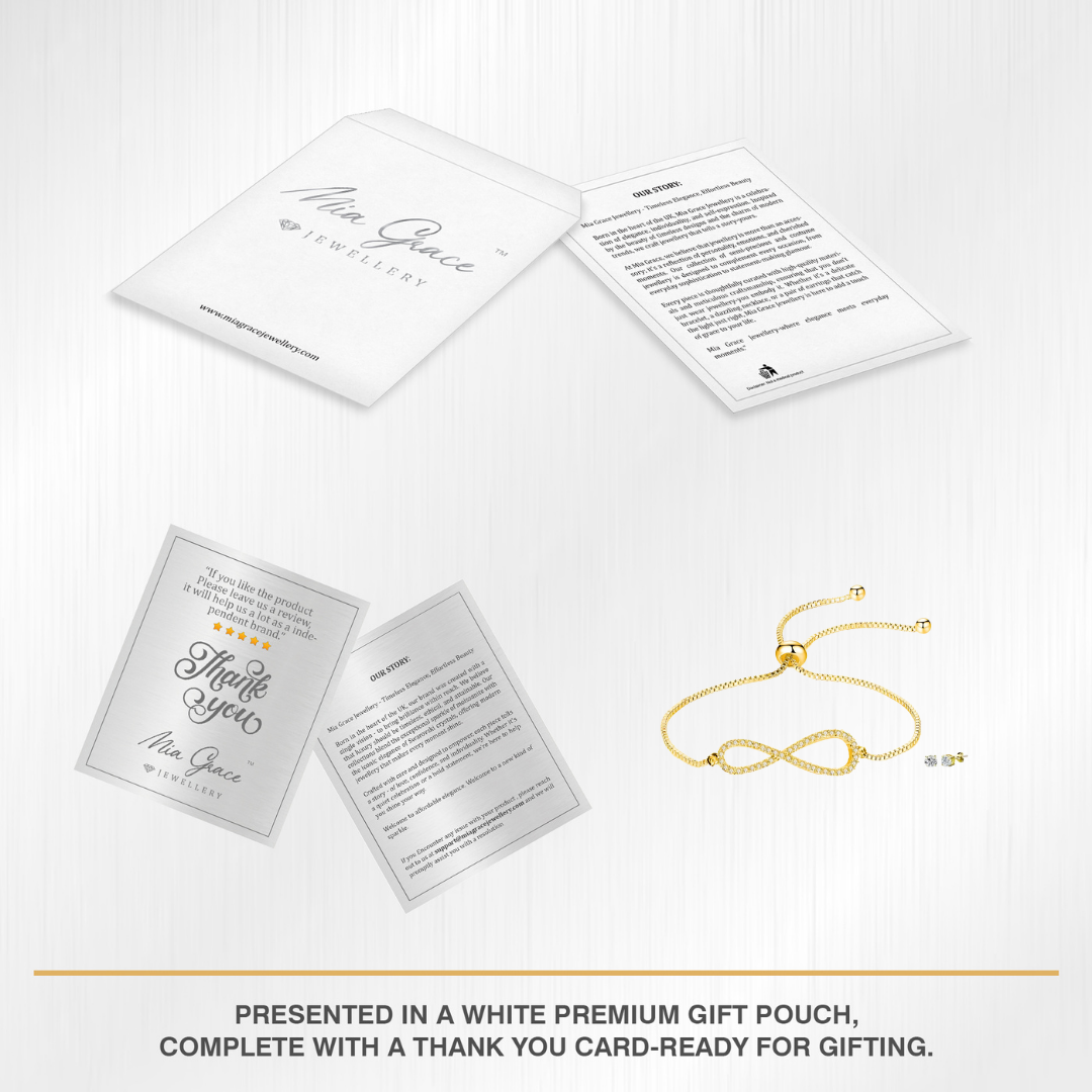 Infinity Bracelet & Earring Set Encrusted with Crystals from Swarovski