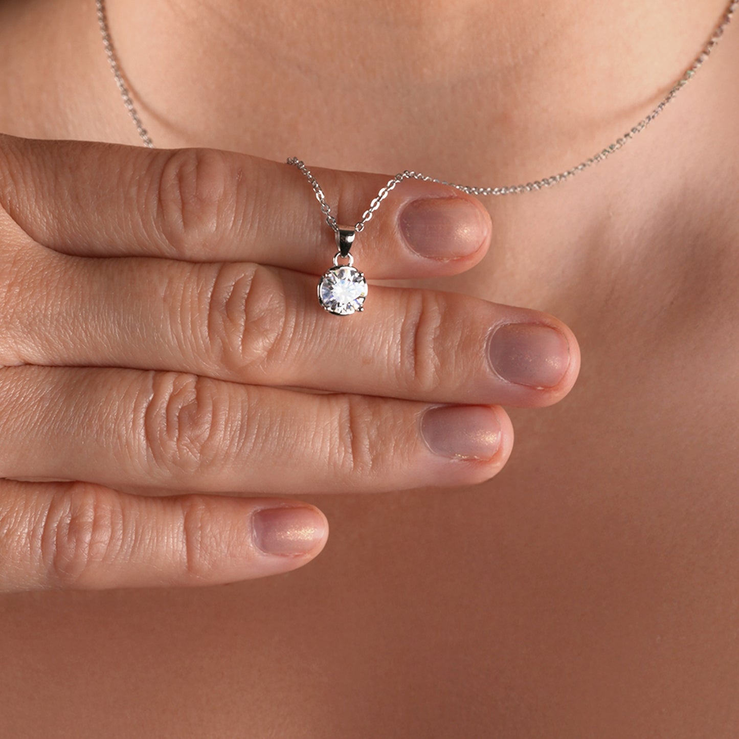 Mia Grace Jewellery MGJ™ 1ct Moissanite Pendant Necklace 925 Sterling Silver