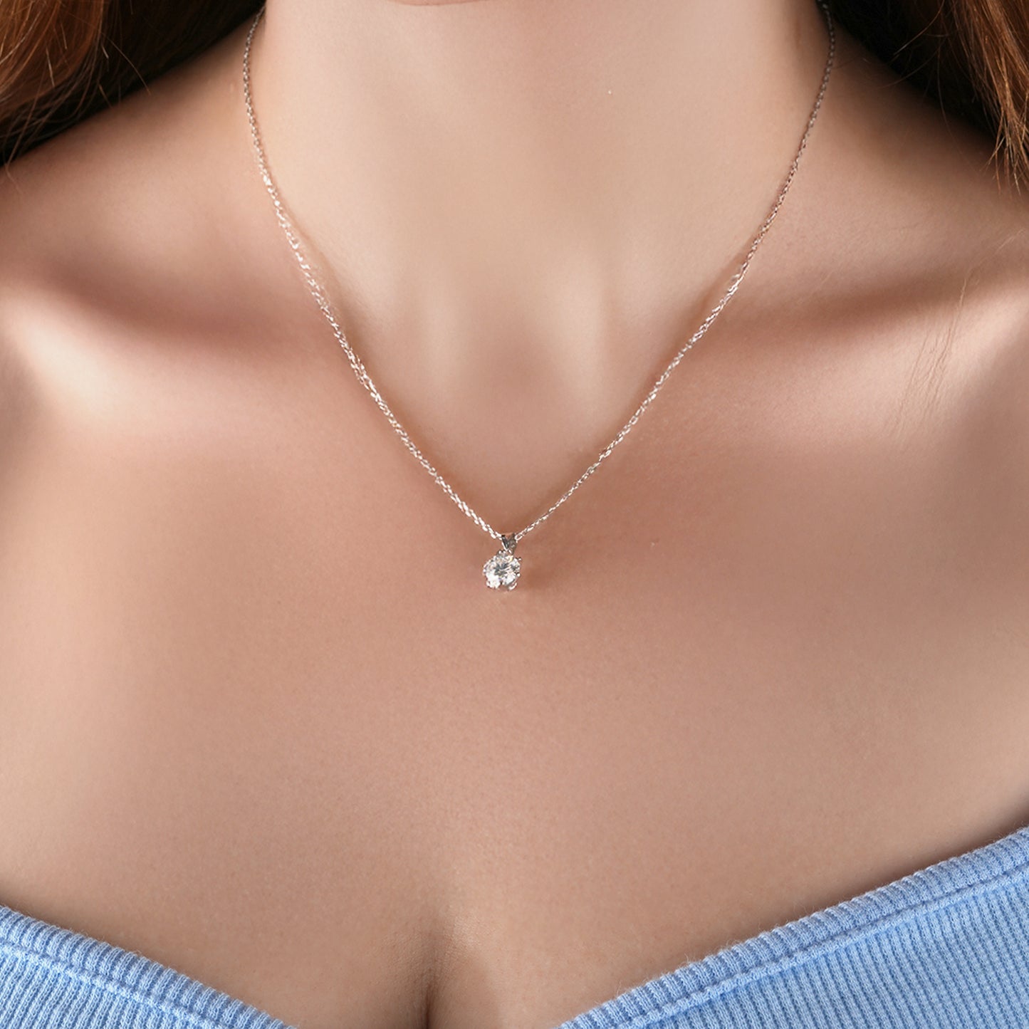 Mia Grace Jewellery MGJ™ 1ct Moissanite Pendant Necklace 925 Sterling Silver