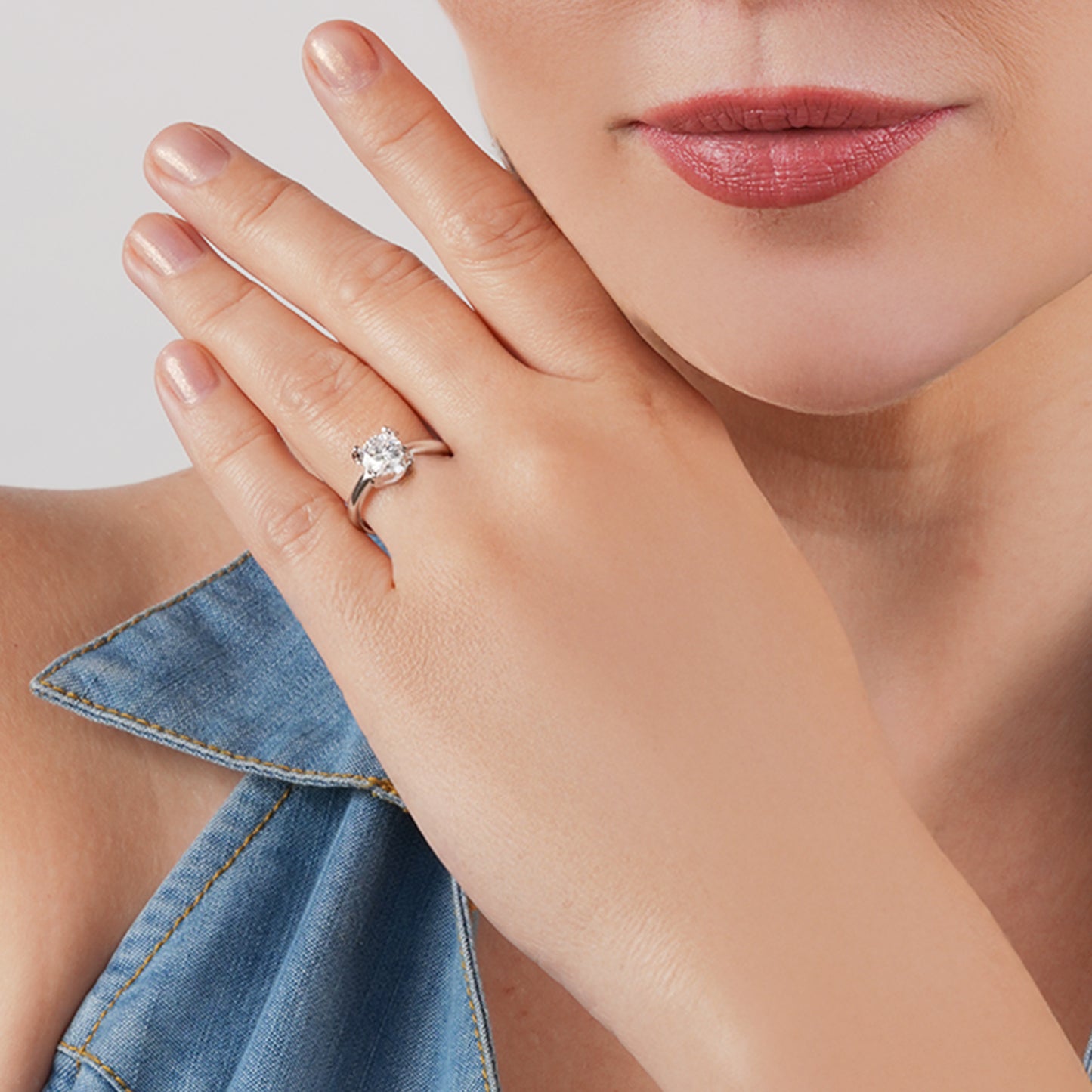 Brilliant Cut Lab Grown 1ct Moissanite Diamond Jewellery Classic 925 Silver Solitaire