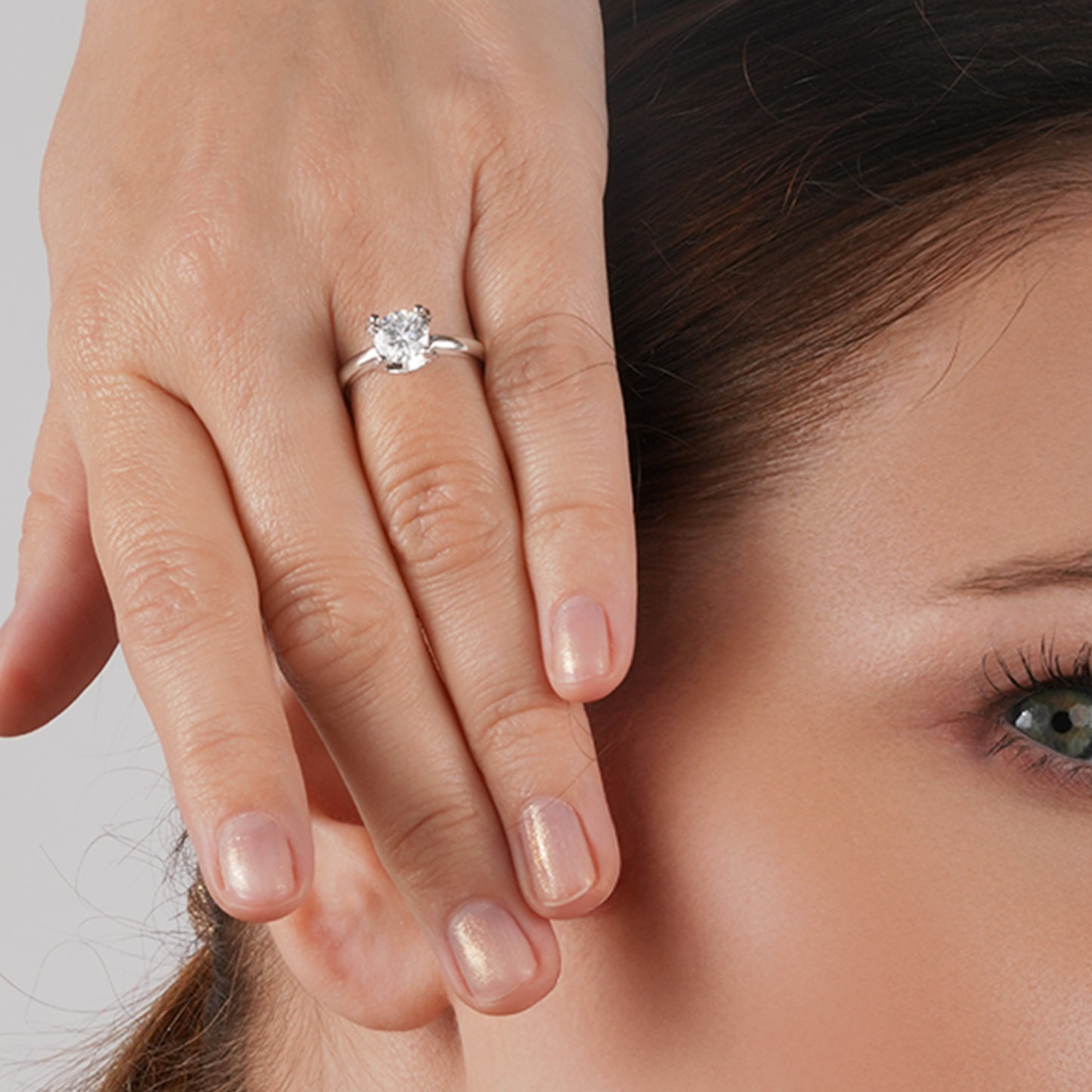 Brilliant Cut Lab Grown 1ct Moissanite Diamond Jewellery Classic 925 Silver Solitaire