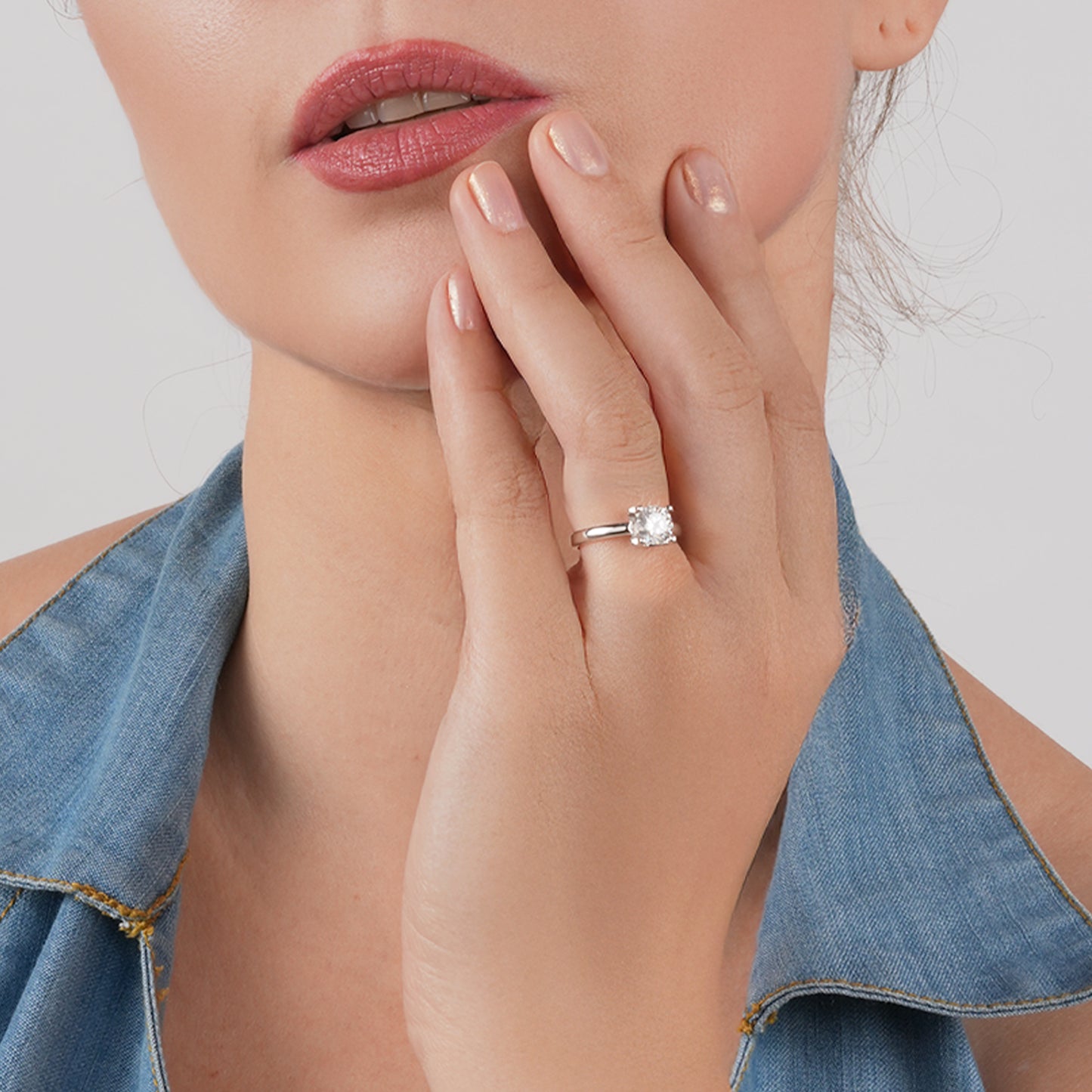 18K Gold Plated 925 Silver Moissanite Diamond 1 Carat