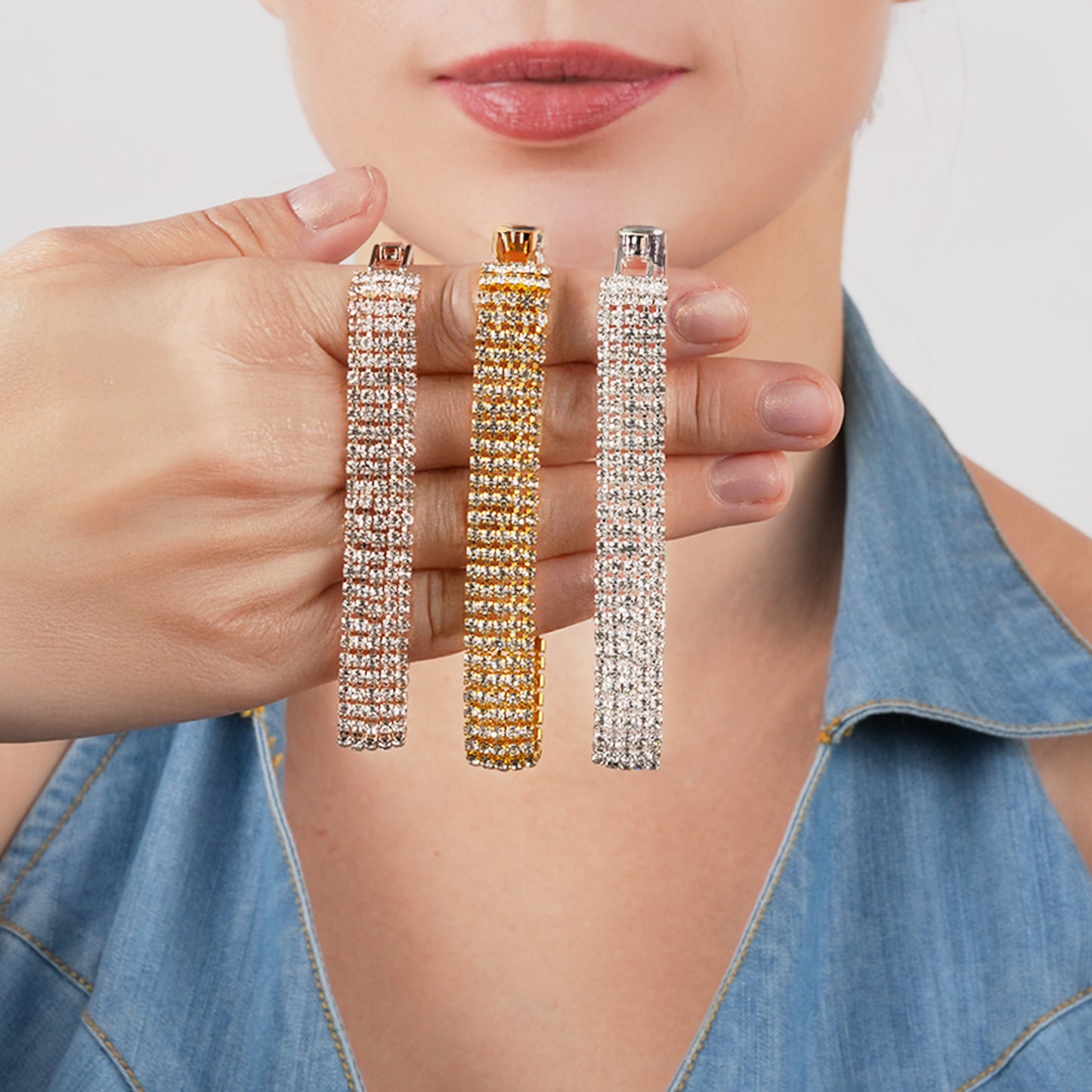 Five Row Bracelet Encrusted with Crystals from Swarovski