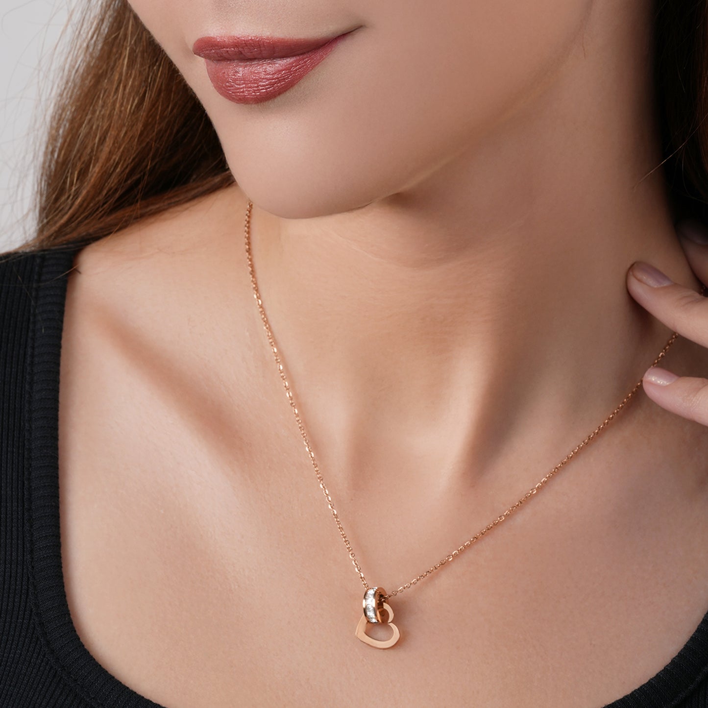 Heart Charm Pendant & Earrings