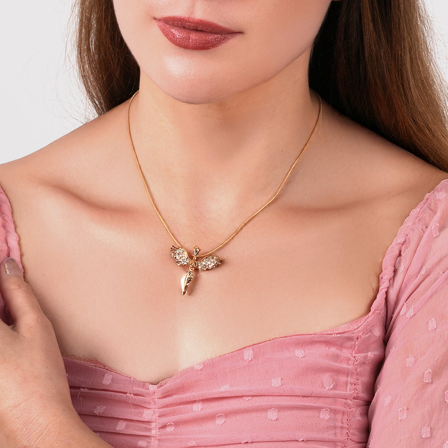 Guardian Angel Necklace With Crystals From Swarovski