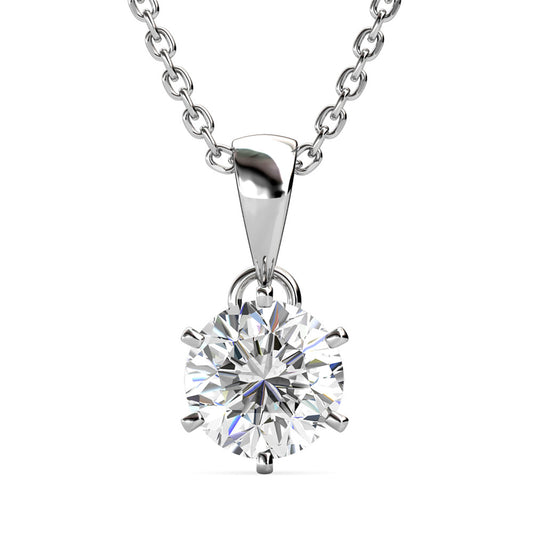 Ideal Cut 1 Carat Moissanite Lab Grown Diamond 925 Sterling Silver Solitaire Pendant (Copy)