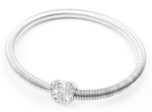 Heart Charm Bangle