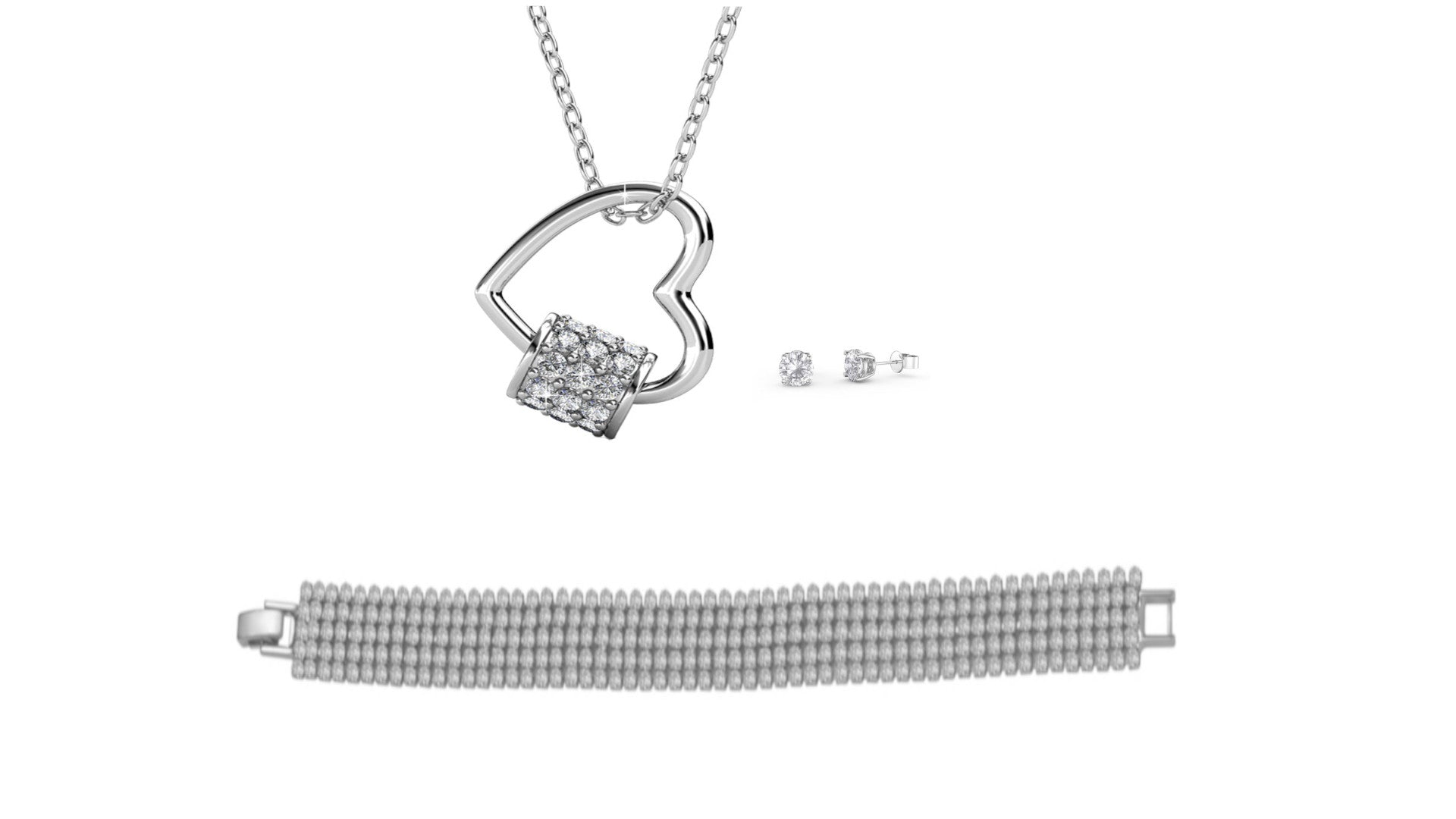Timant Heart Set Love heart Tri Set – miagracejewllery