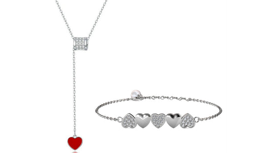 Pave Heart Tri Set